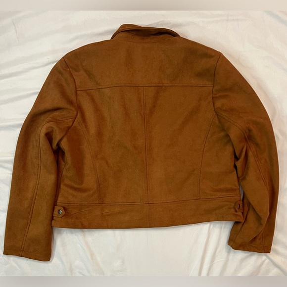 NWOT Brown Microsuede Motor Jacket - Picture 3 of 6